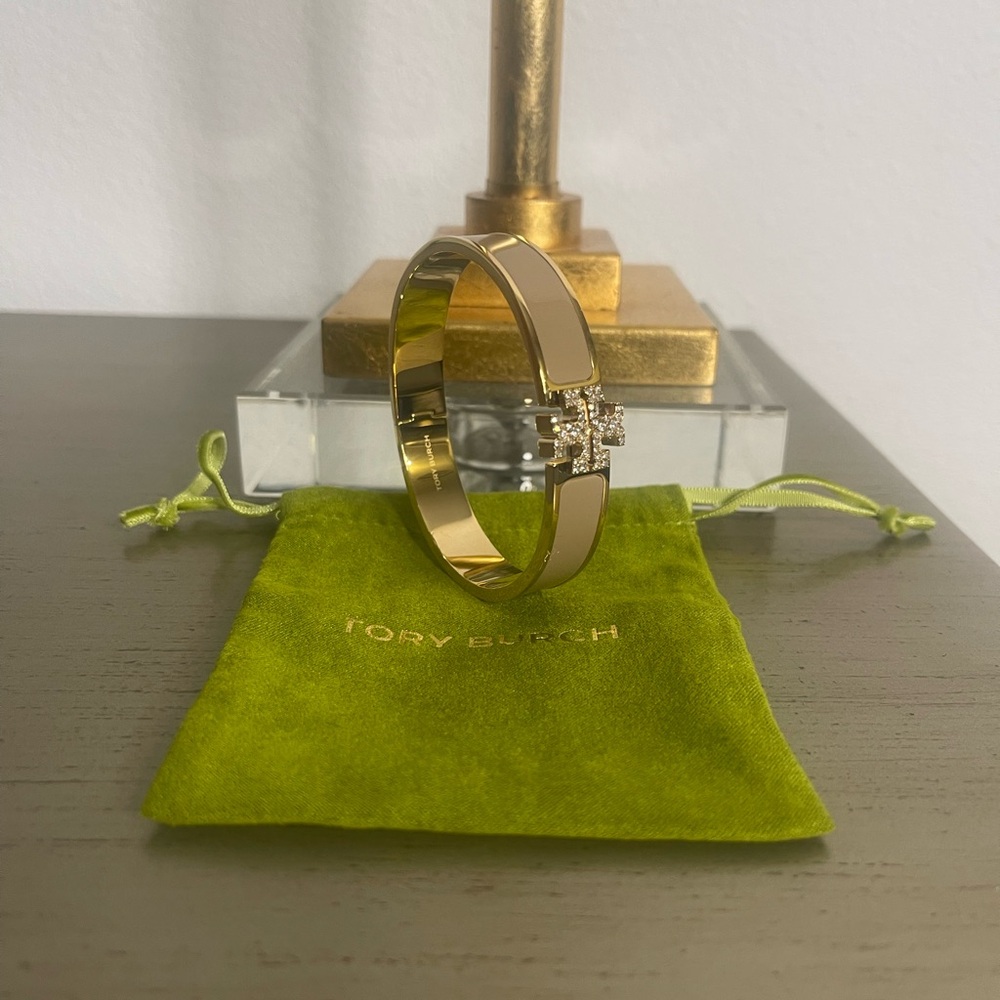 Tory Burch Tan/Gold/Crystal Bracelet